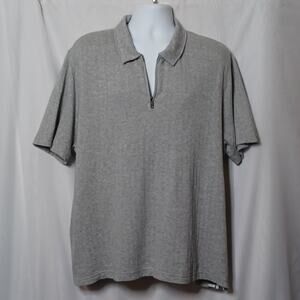 Ted Baker London Men's Gray 1/4 Zipper Short Sleeve Shirt. Size 7 (3XL)